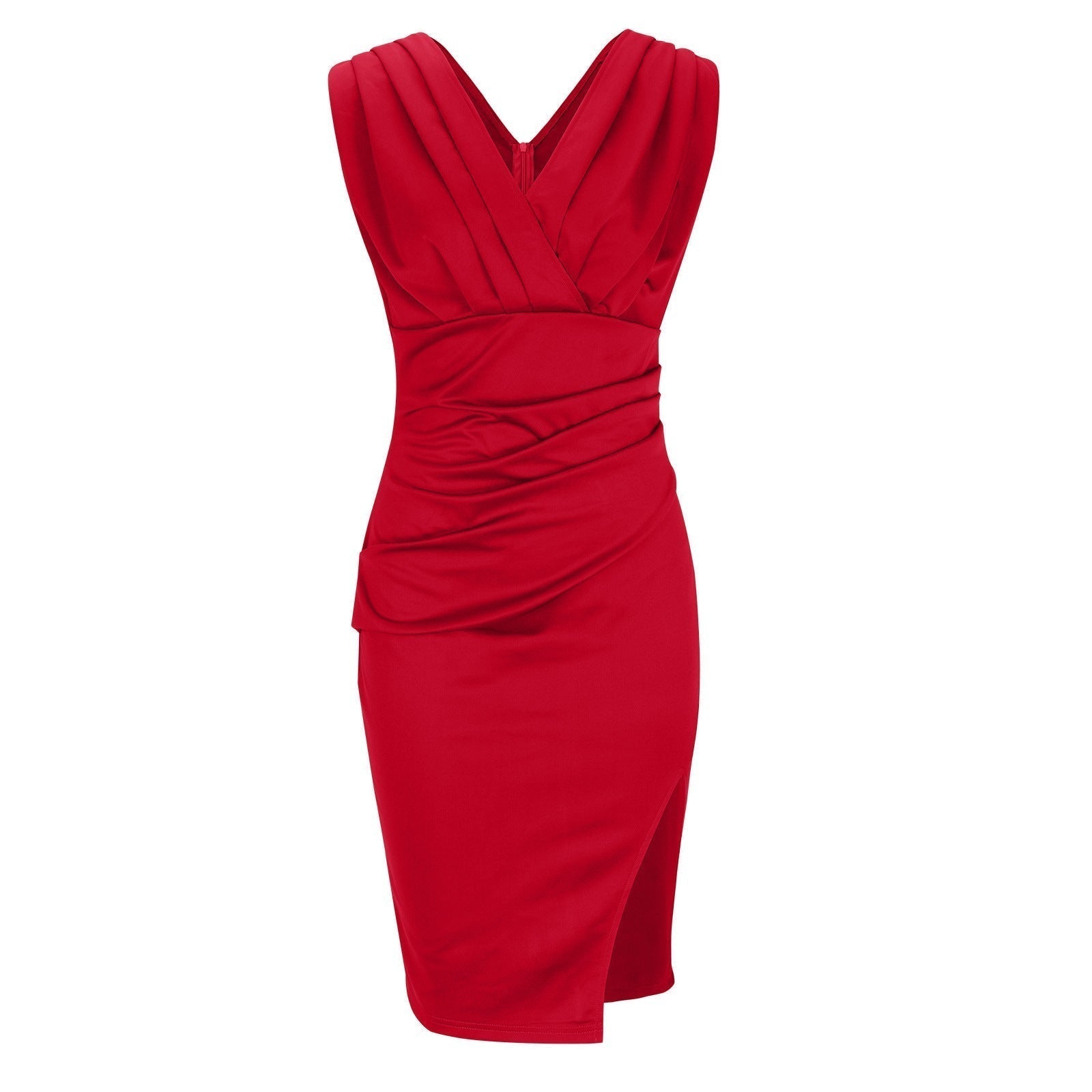 Fresia | Elegant V-neck dress with stylish slit