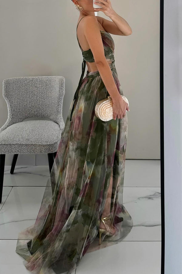 Liora™ | Elegant Maxi Dress with Watercolor Print