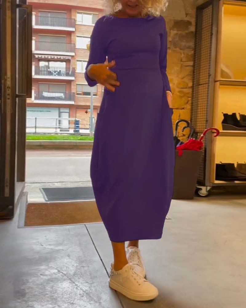 Claire Elegance – Cotton Midi Dress