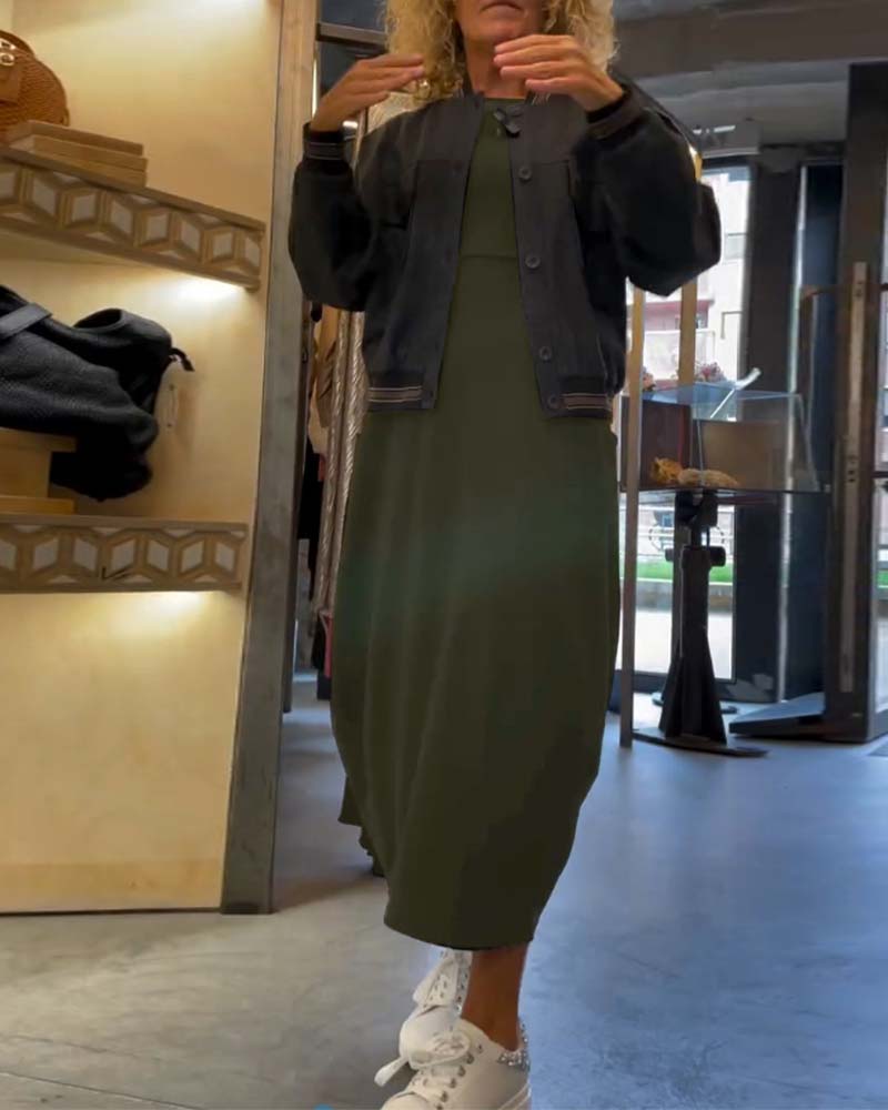 Claire Elegance – Cotton Midi Dress