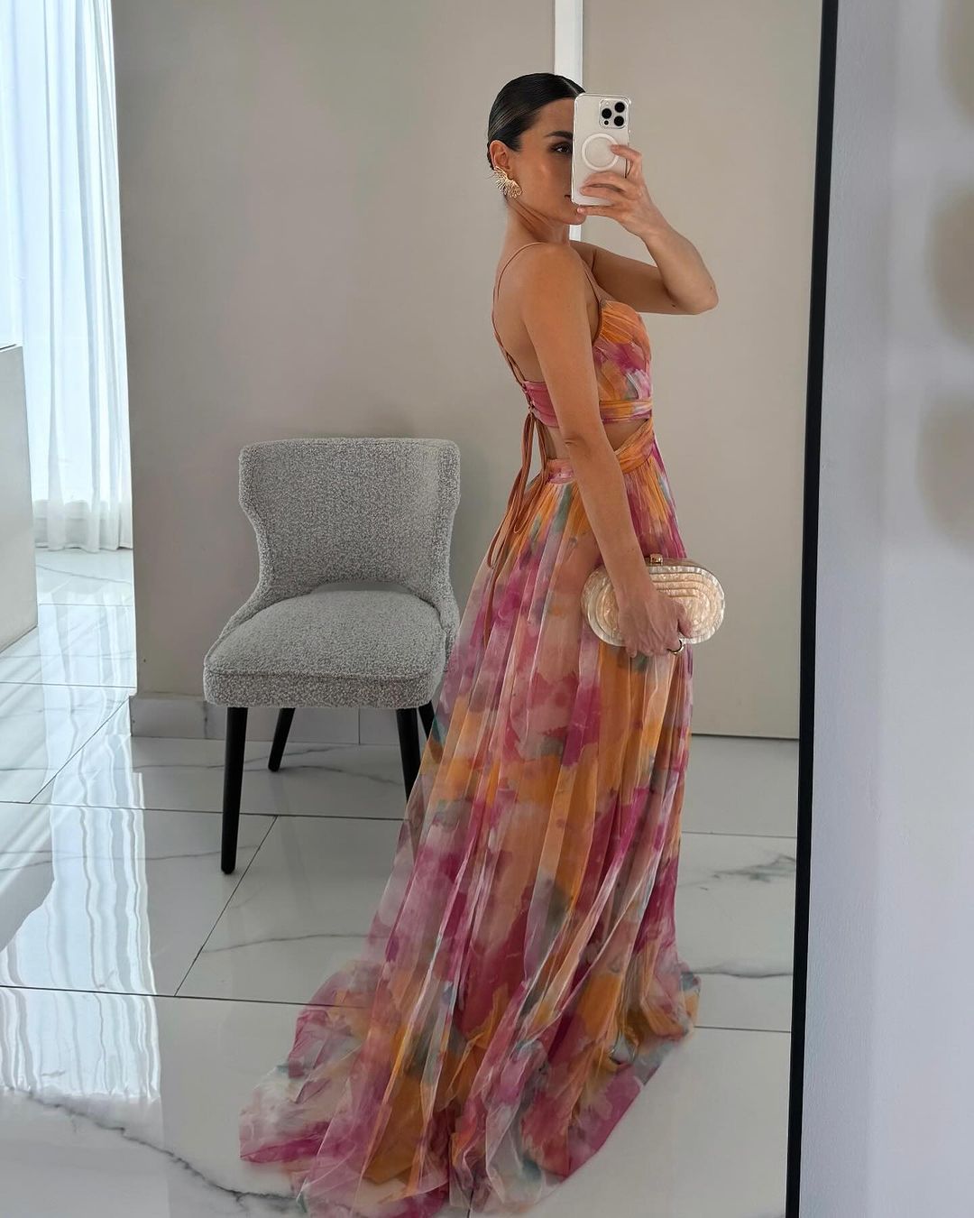 Liora™ | Elegant Maxi Dress with Watercolor Print