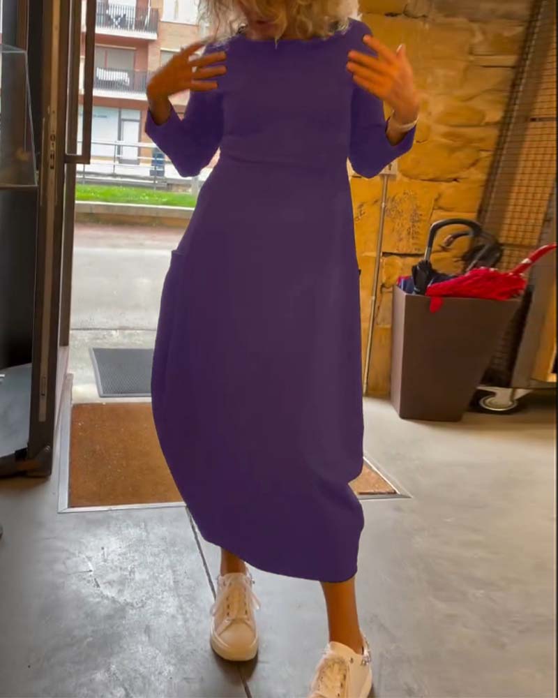 Claire Elegance – Cotton Midi Dress