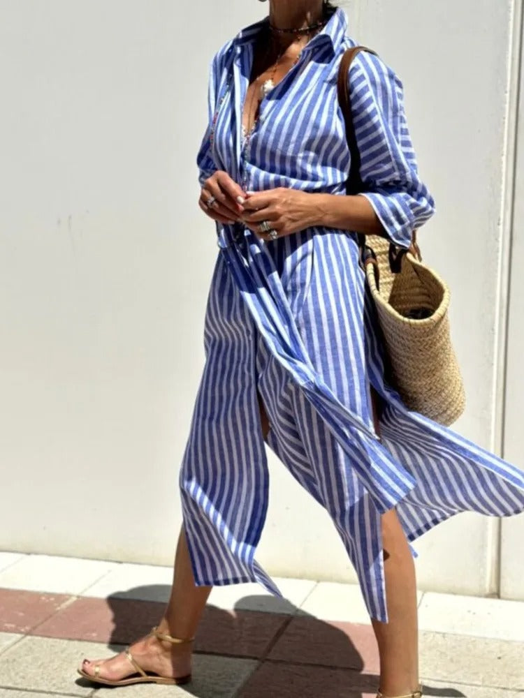Della™ | Striped Shirt Dress