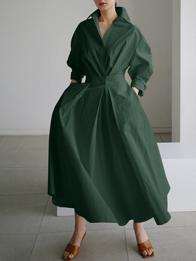 Clémence™ | Elegant Midi Dress with Stylish Button Details