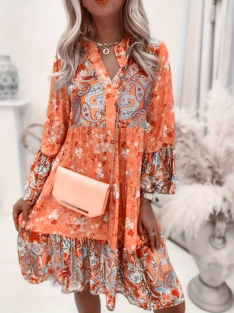 Gabriella | Elegant Boho Dress with Enchanting Floral Print
