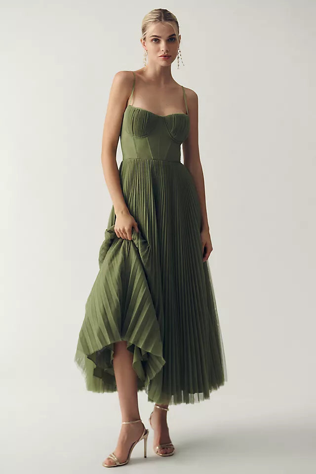 Stefanie™ | Corset Pleated Tulle Dress