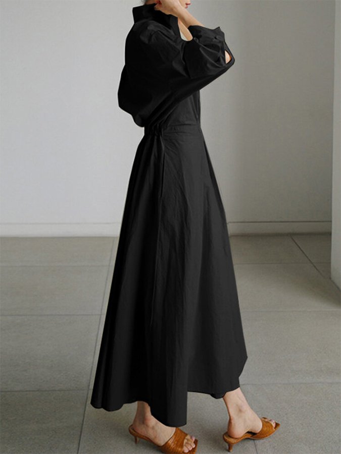 Clémence™ | Elegant Midi Dress with Stylish Button Details