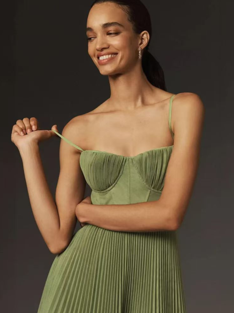Stefanie™ | Corset Pleated Tulle Dress