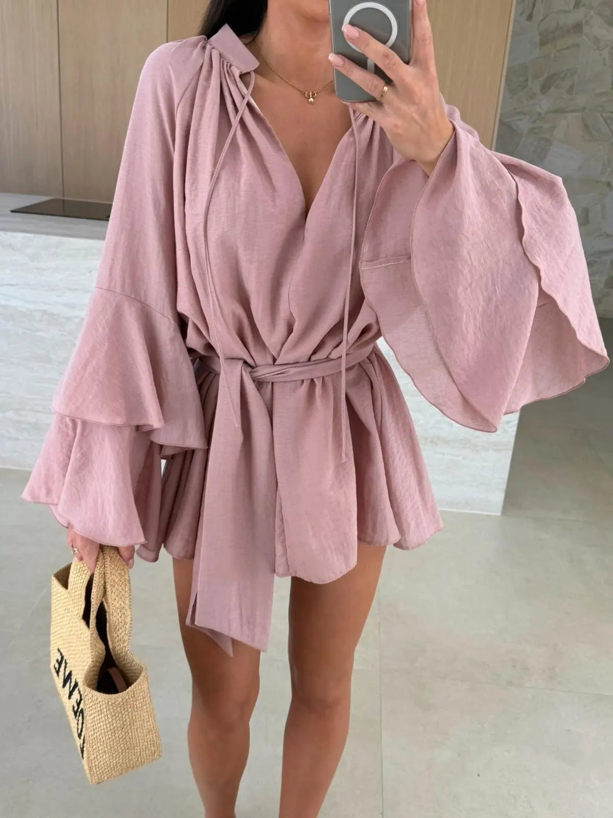 Dina™ | Breezy Shirt Dress with Belt
