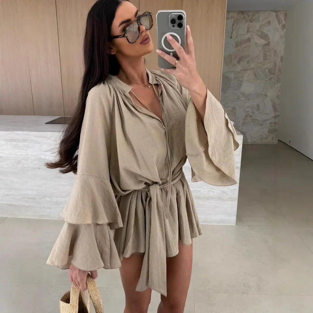 Dina™ | Breezy Shirt Dress with Belt
