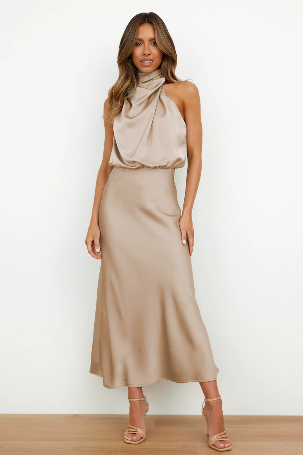 Helena™ | Long Satin Strapless Dress