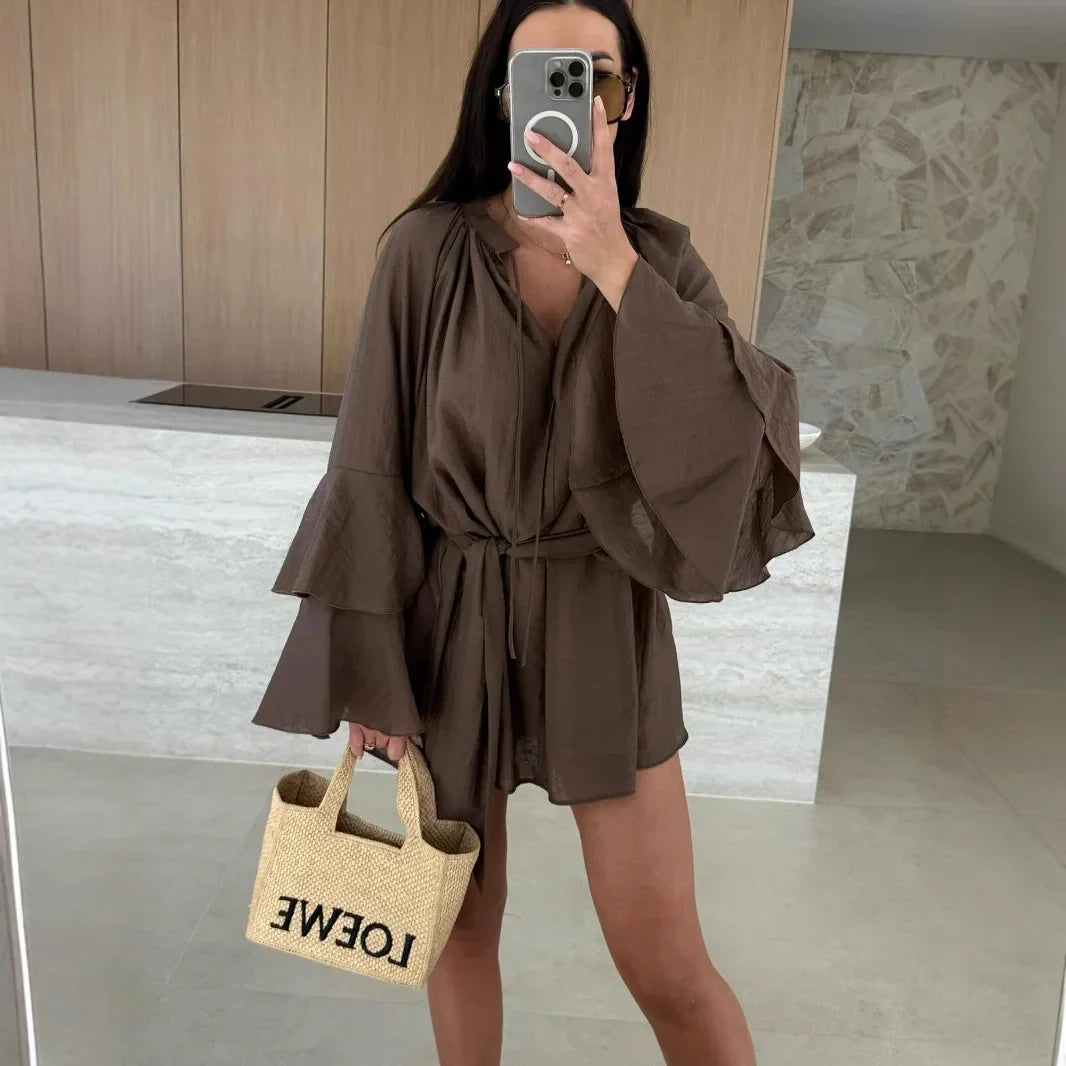 Dina™ | Breezy Shirt Dress with Belt