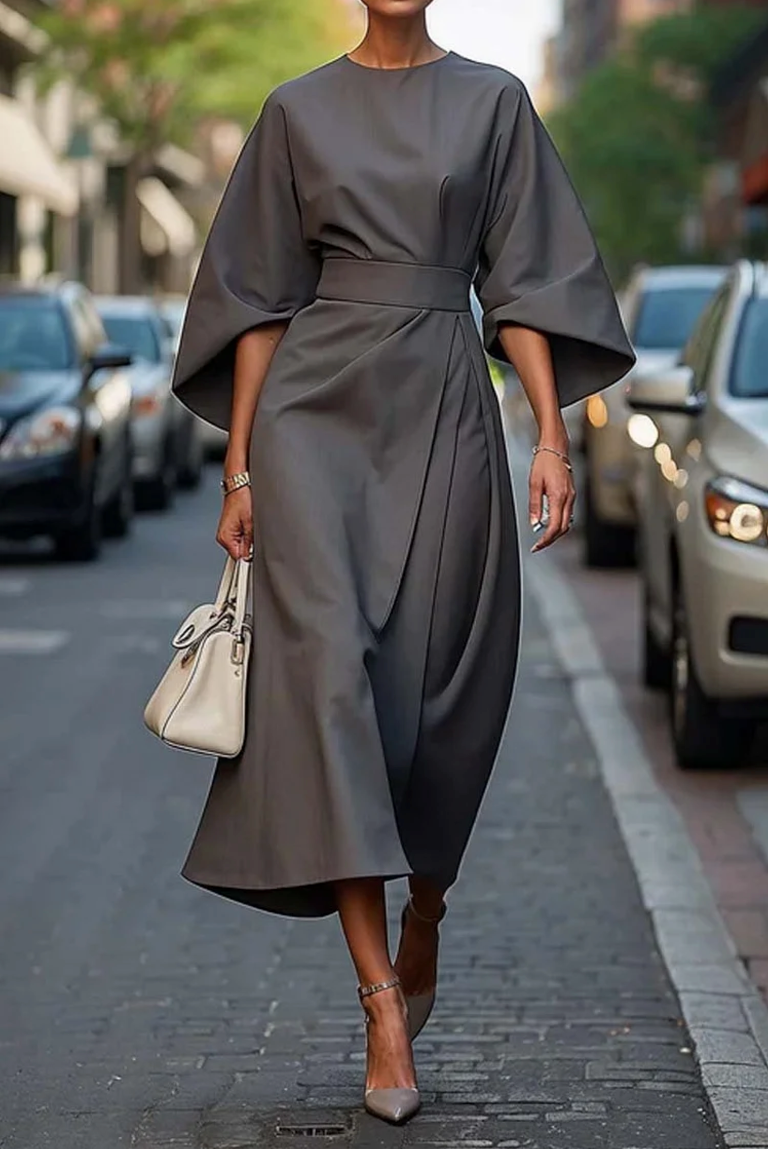 Louise™ | Elegant Maxi Evening Dress with Stylish Belt