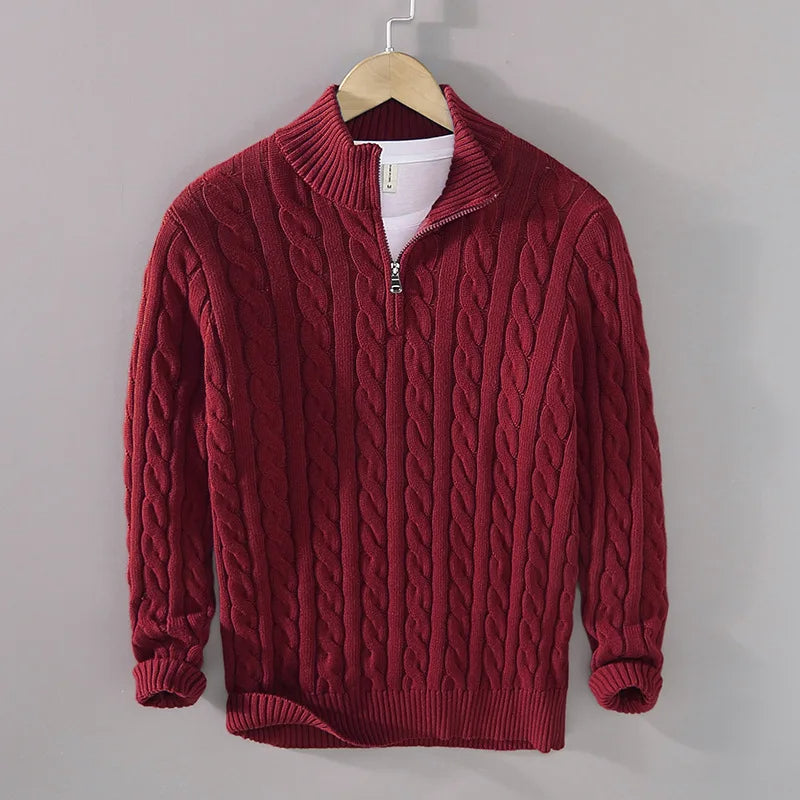 Williams | Cable-knit zip-up sweater