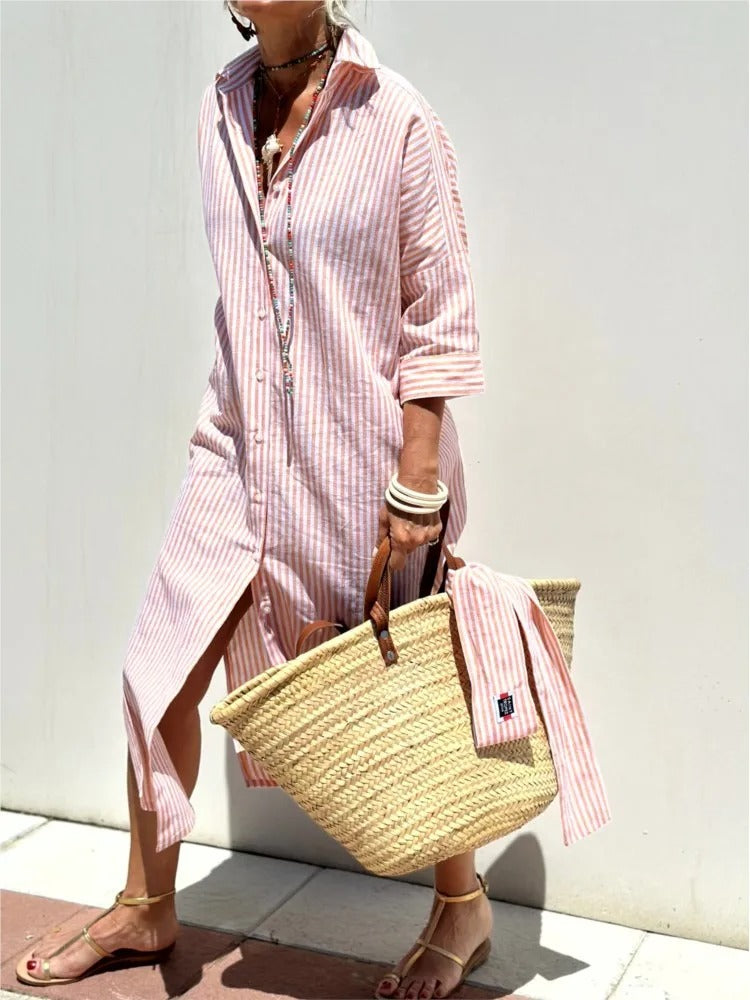 Della™ | Striped Shirt Dress