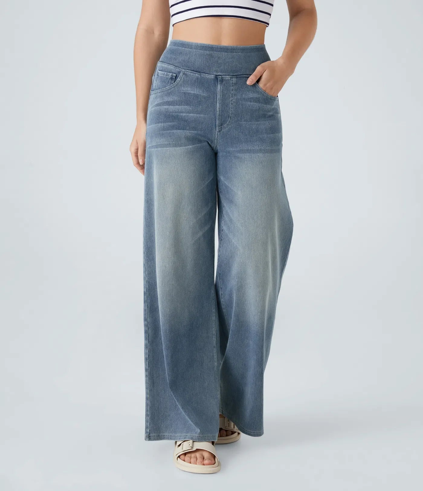 Eva | Elastic Trousers with High Waist