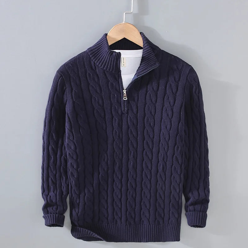 Williams | Cable-knit zip-up sweater