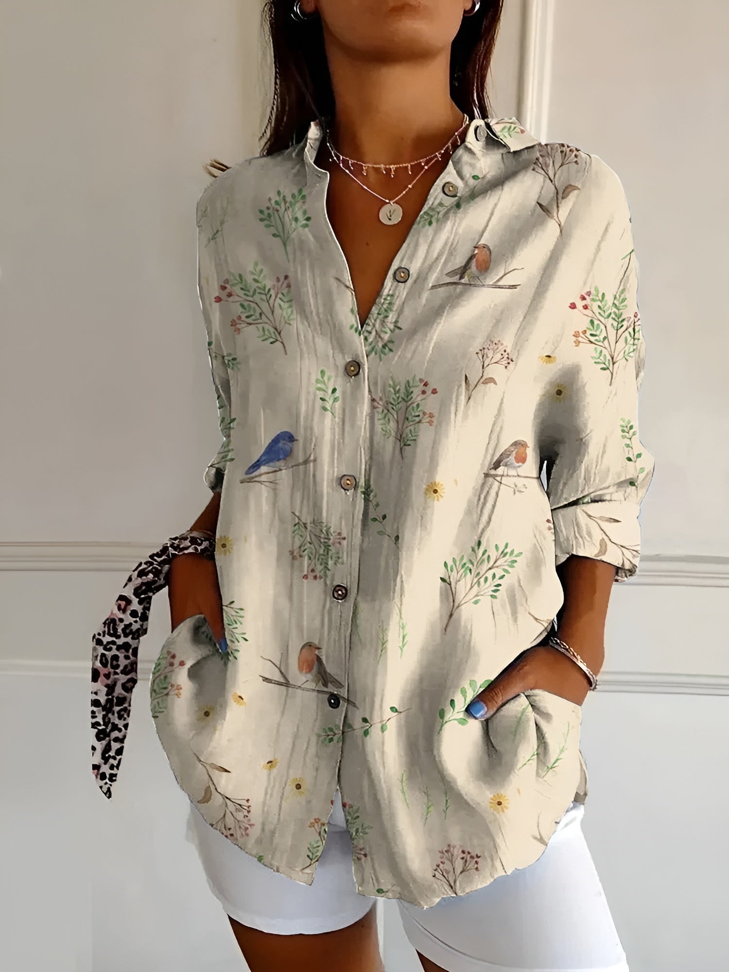 Cindy | Printed Button-Up Shirt