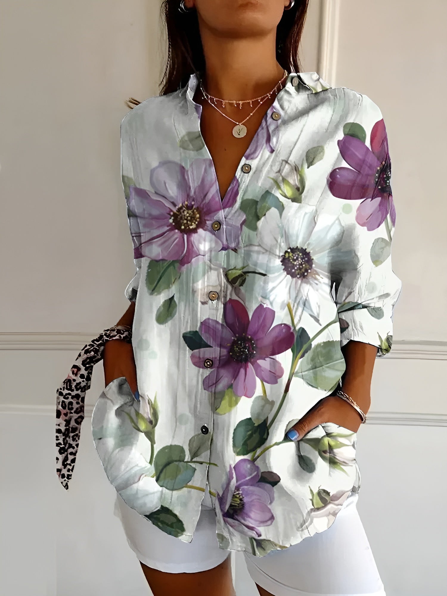 Cindy | Printed Button-Up Shirt