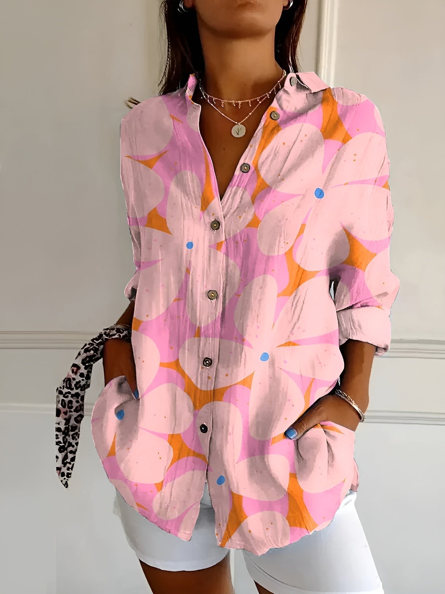 Cindy | Printed Button-Up Shirt