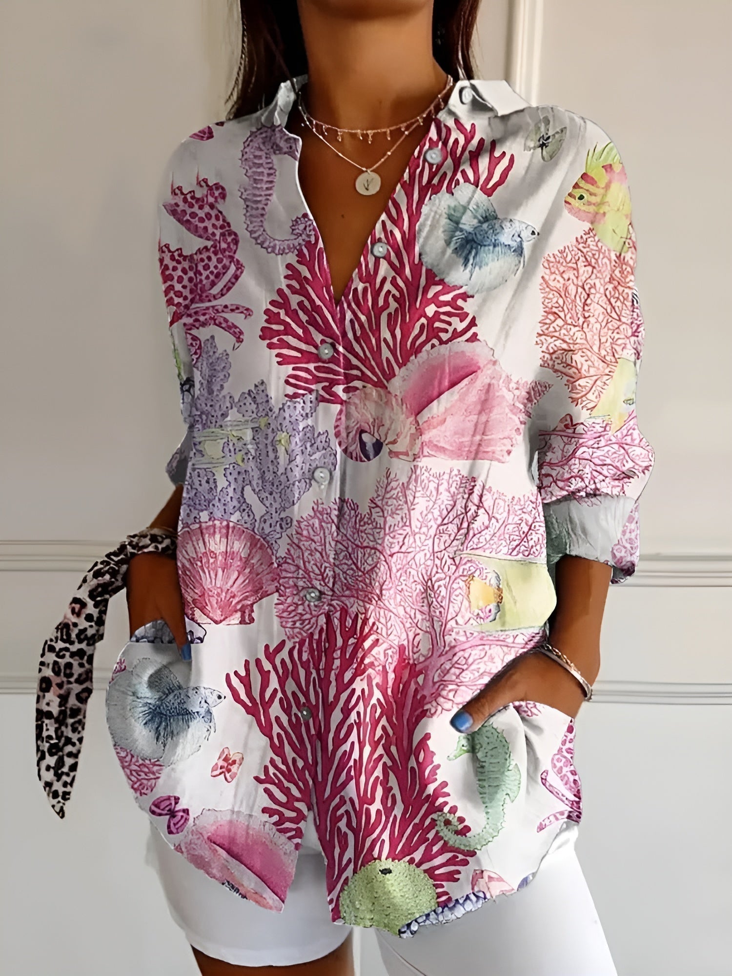 Cindy | Printed Button-Up Shirt