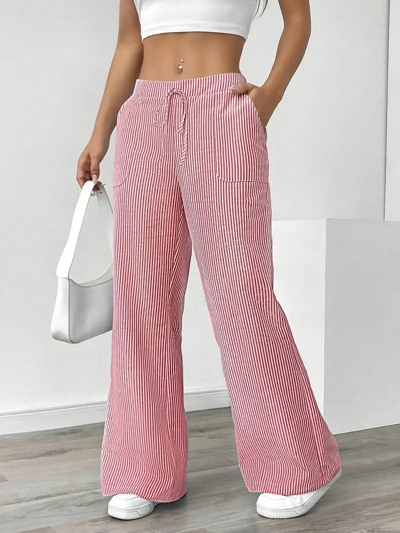 Alina I Elegant striped pants with pockets