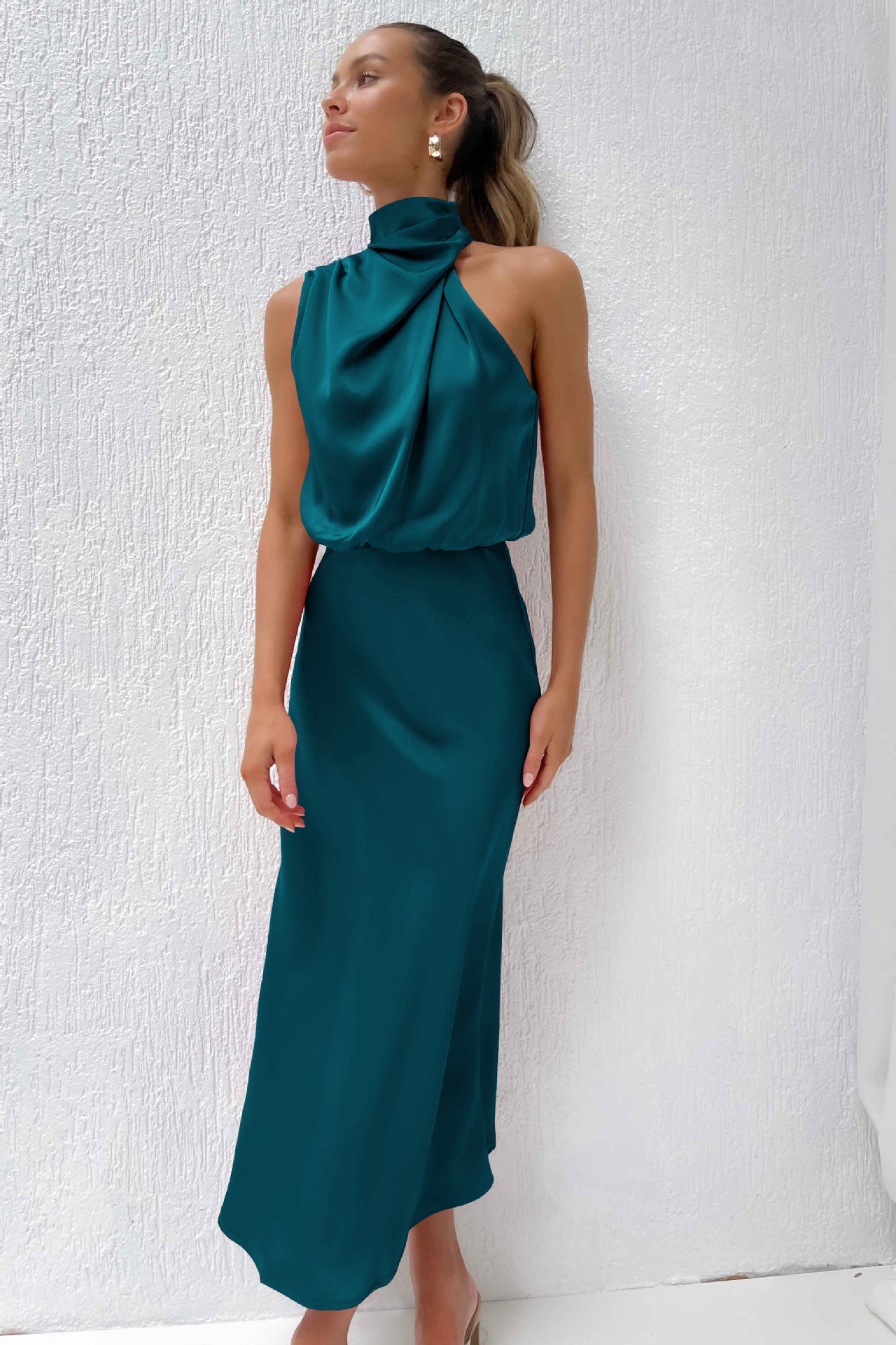 Helena™ | Long Satin Strapless Dress
