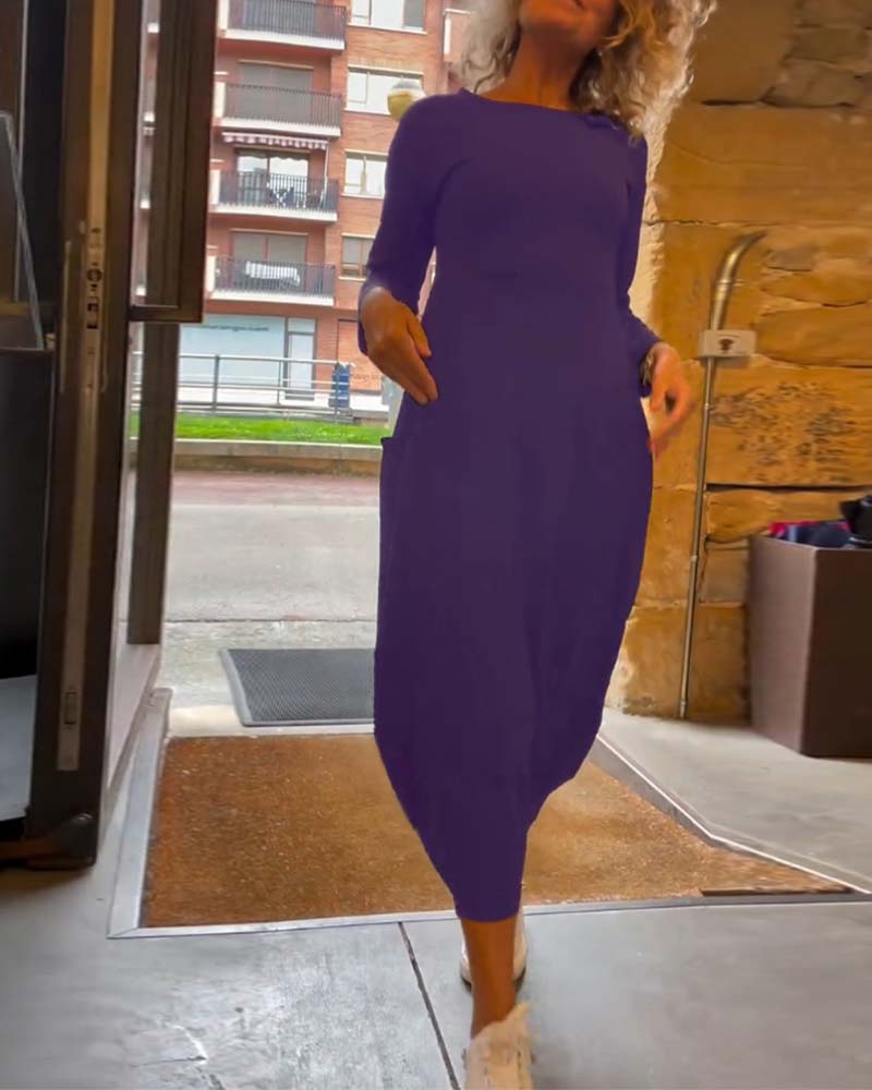 Claire Elegance – Cotton Midi Dress