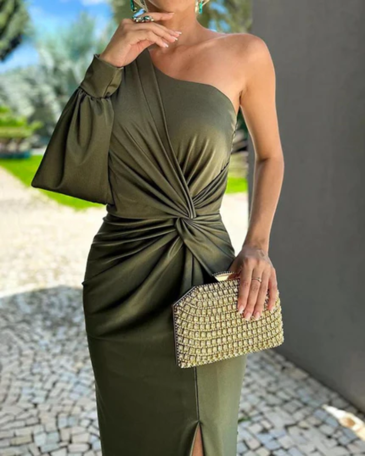 Clarisse™ | One-Shoulder Draped Dress