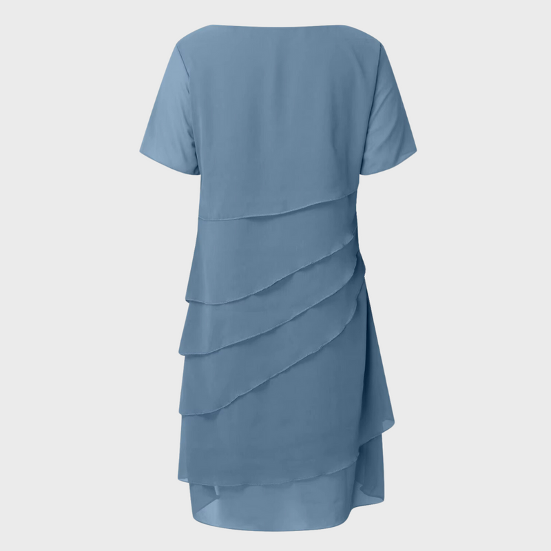 Amara Pleated Chiffon Dress