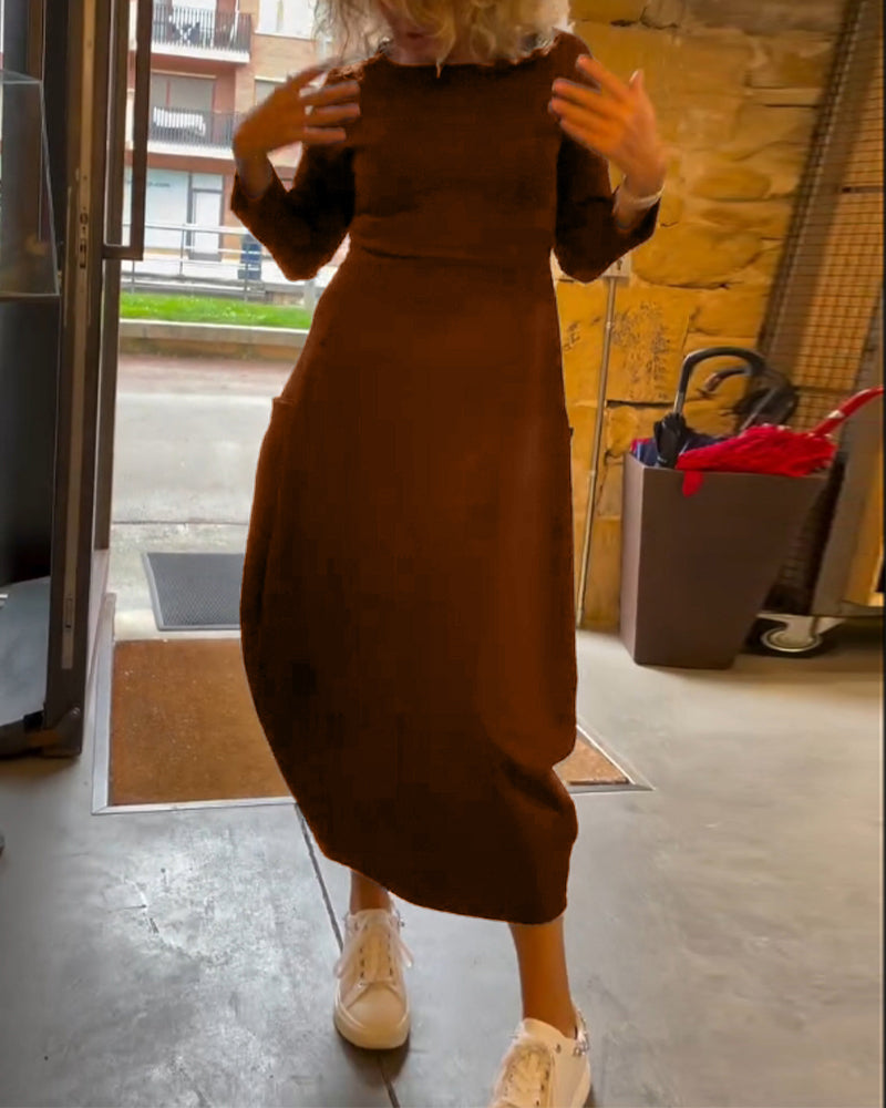 Claire Elegance – Cotton Midi Dress