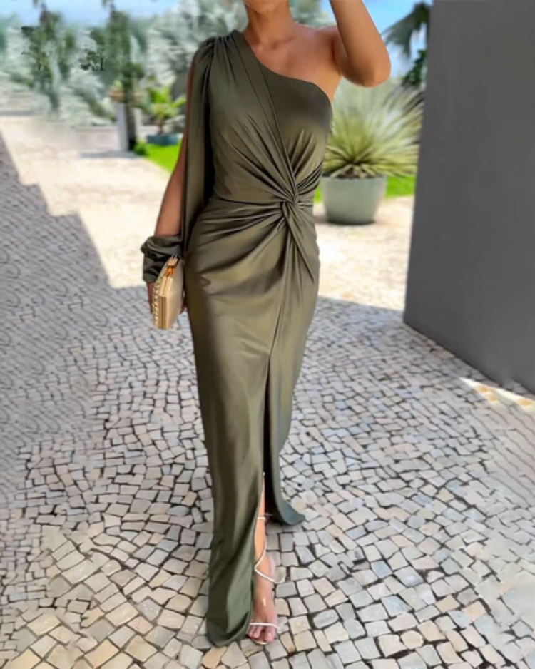 Clarisse™ | One-Shoulder Draped Dress