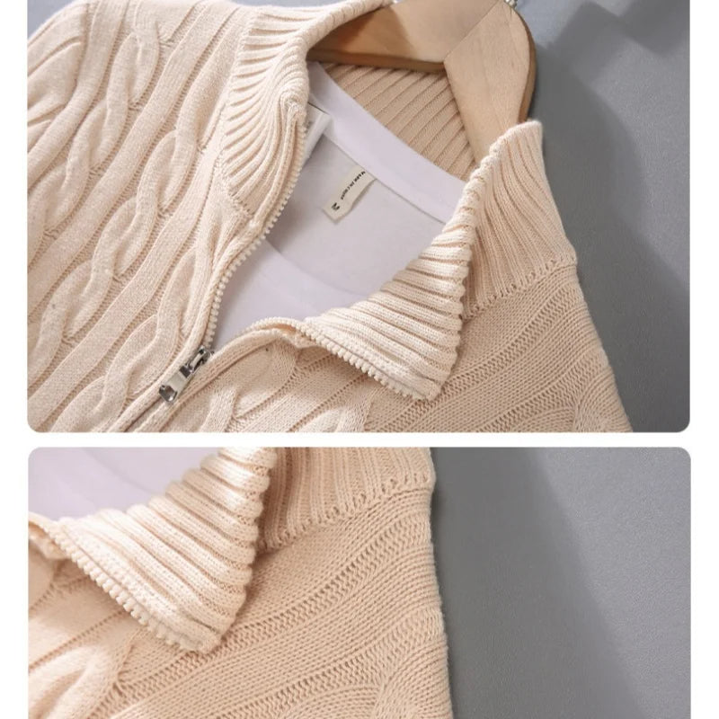 Williams | Cable-knit zip-up sweater