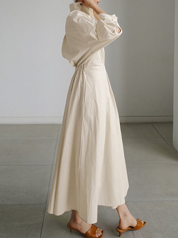 Clémence™ | Elegant Midi Dress with Stylish Button Details