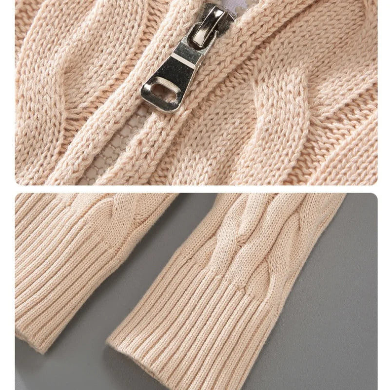 Williams | Cable-knit zip-up sweater
