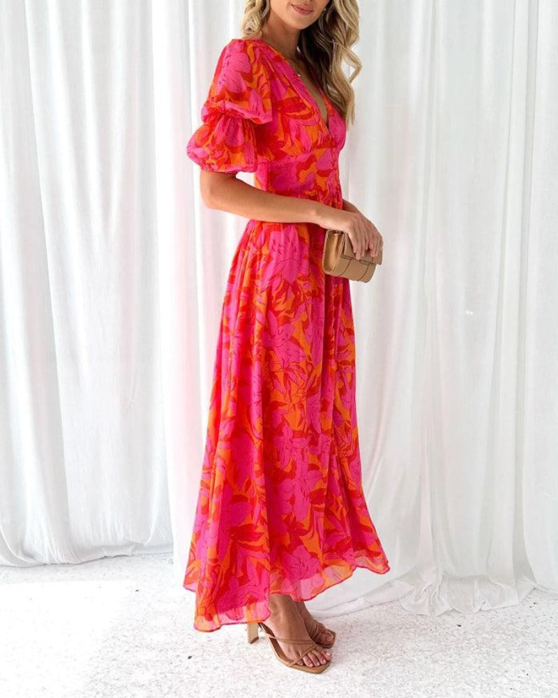 DERANA | Elegant Dress in Refined Pink Red