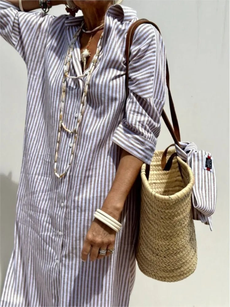 Della™ | Striped Shirt Dress