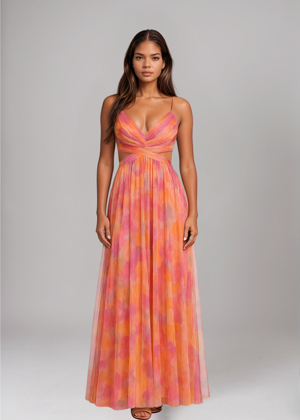 Liora™ | Elegant Maxi Dress with Watercolor Print