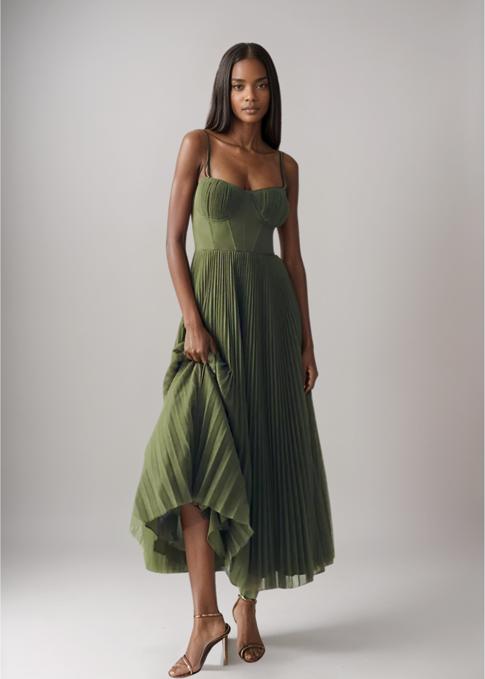 Elara™ | Corset Pleated Tulle Dress