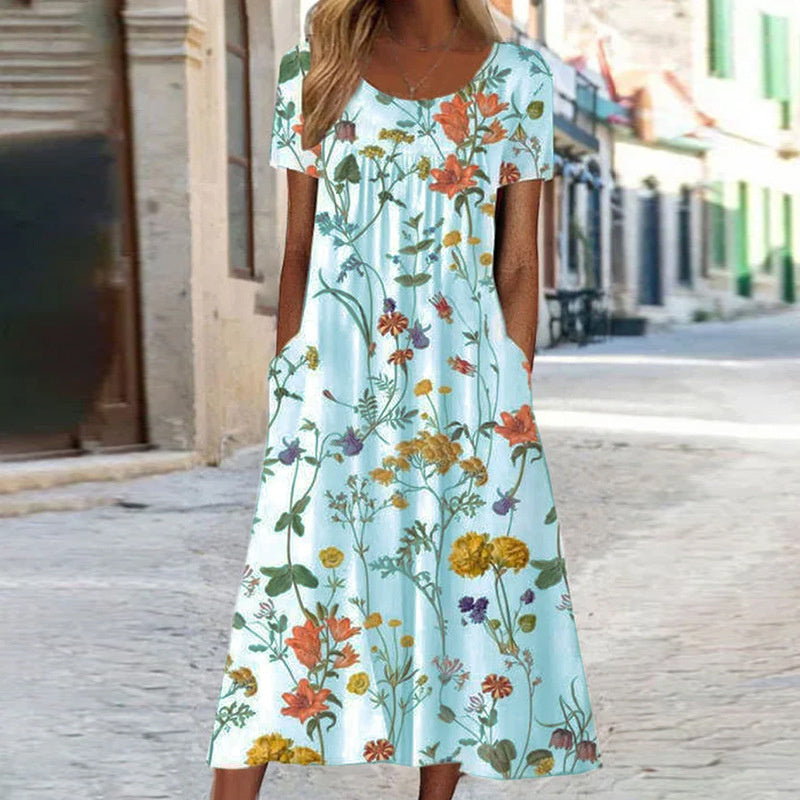 Londyn | Boho Floral Dress with Belly Cover