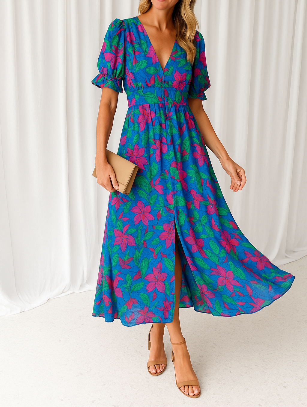 DERANA | Elegant Dress in Refined Pink Red