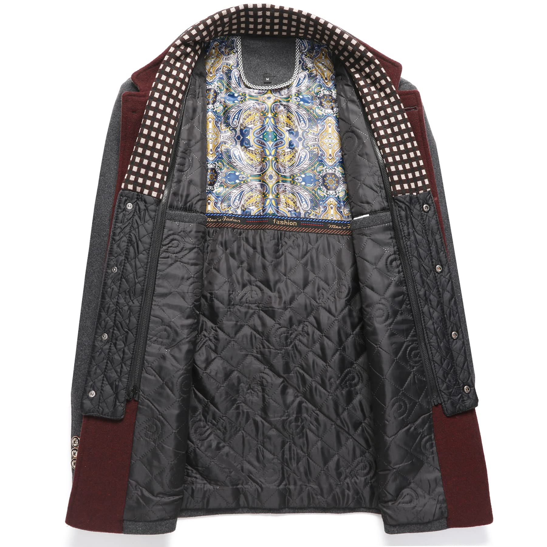 Emilio | Men's Winter Wool Blend Coat with Removable Scarf
