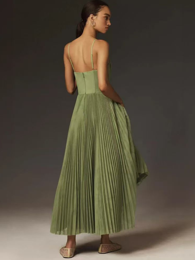 Stefanie™ | Corset Pleated Tulle Dress