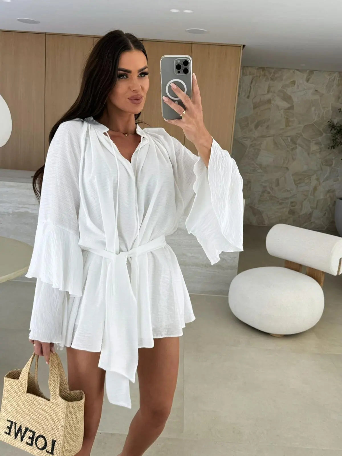 Dina™ | Breezy Shirt Dress with Belt