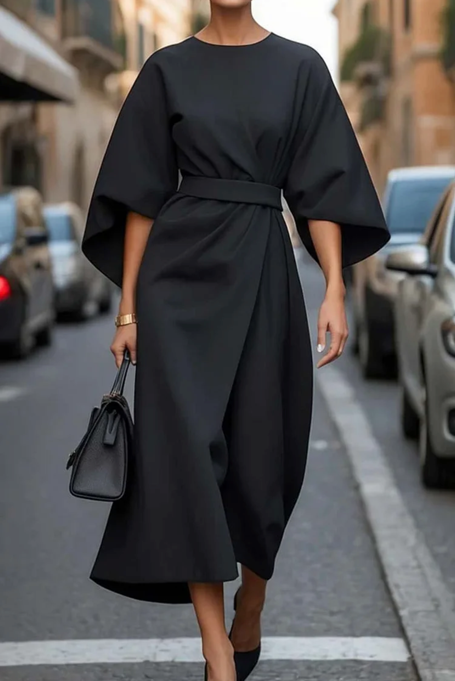 Louise™ | Elegant Maxi Evening Dress with Stylish Belt