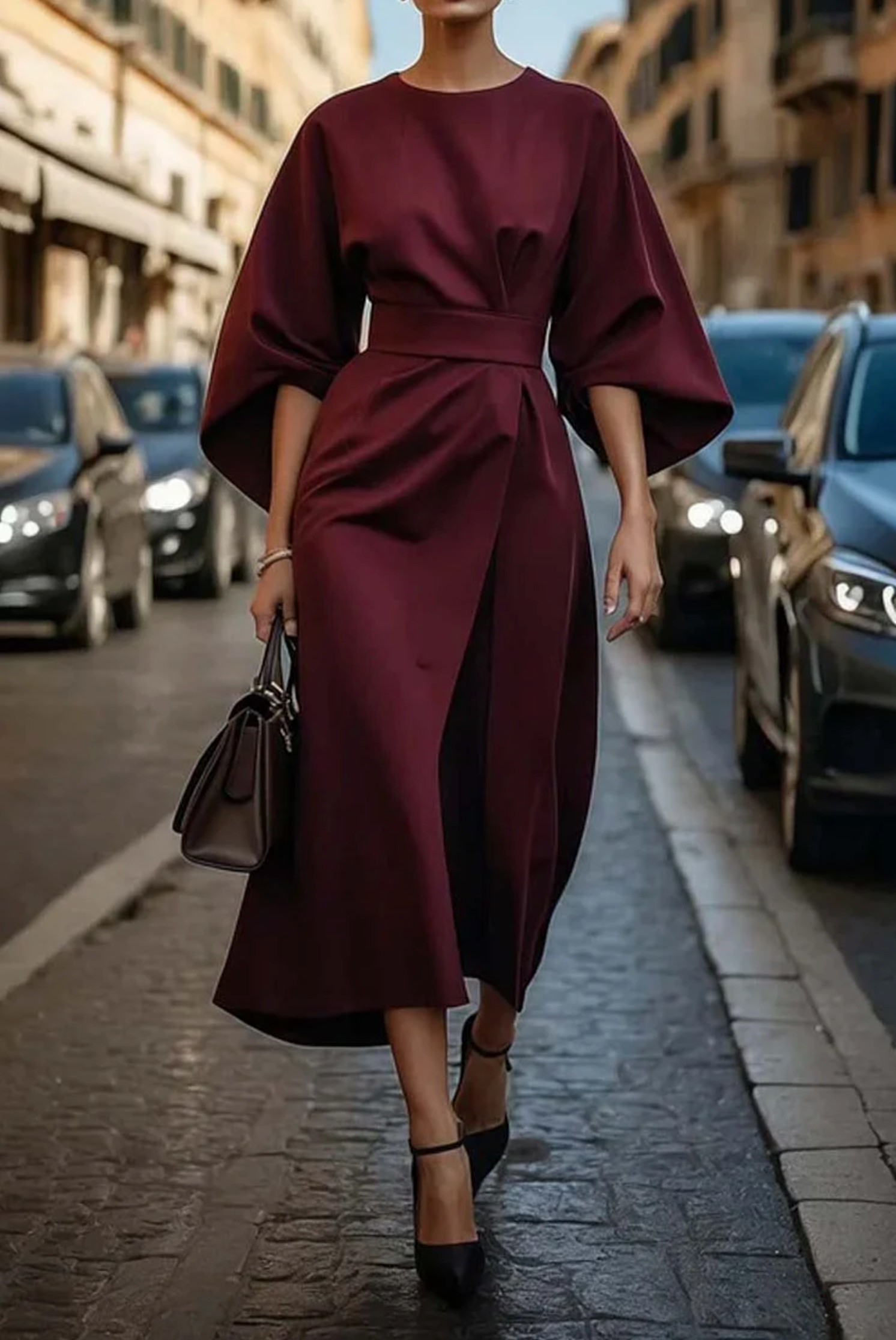 Louise™ | Elegant Maxi Evening Dress with Stylish Belt