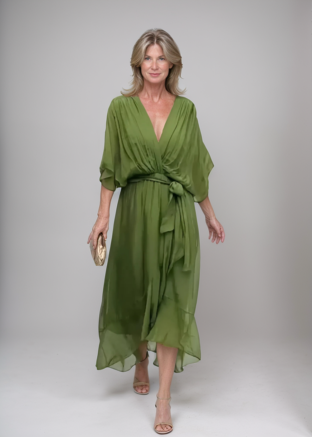 Aurora™ | Chiffon Midi Dress with Wrap Design