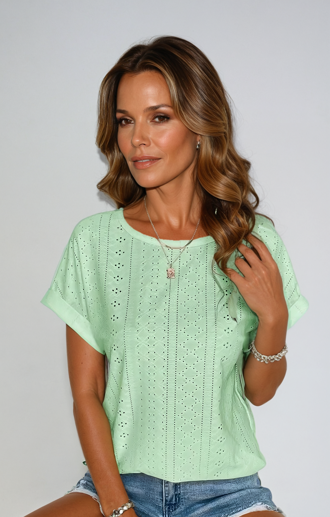 Kaya | Casual Eyelet Top