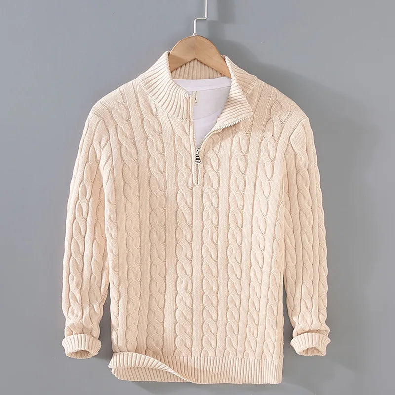 Williams | Cable-knit zip-up sweater