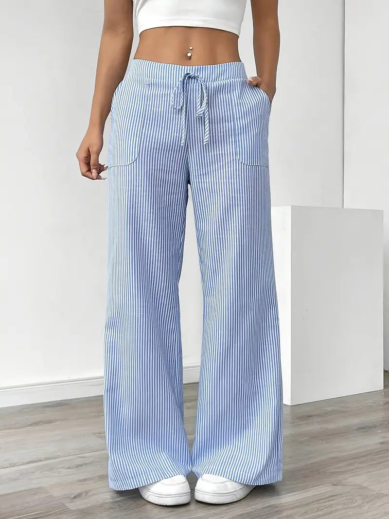 Alina I Elegant striped pants with pockets